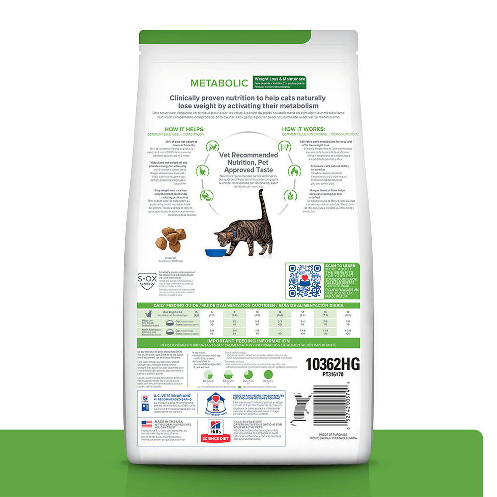 Alimento para gato -Hills Felino Metabolic Adulto 4 Lb