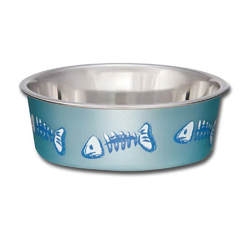 Comedero Acero Gato Expresion Pez Azul para gatos