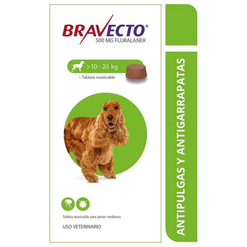 Antipulgas Bravecto de 10 a 20 kg para perro Antipulgas Bravecto de 10 a 20 kg para perro