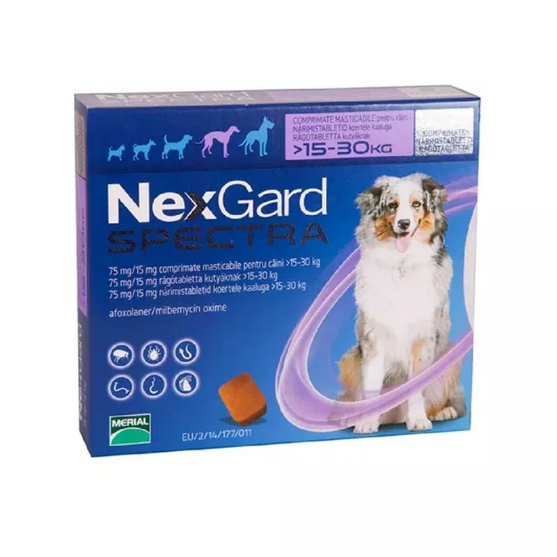 Antipulgas Nexgard spectra l 15 a 30 kg para perro Antipulgas Nexgard spectra l 15 a 30 kg para perro
