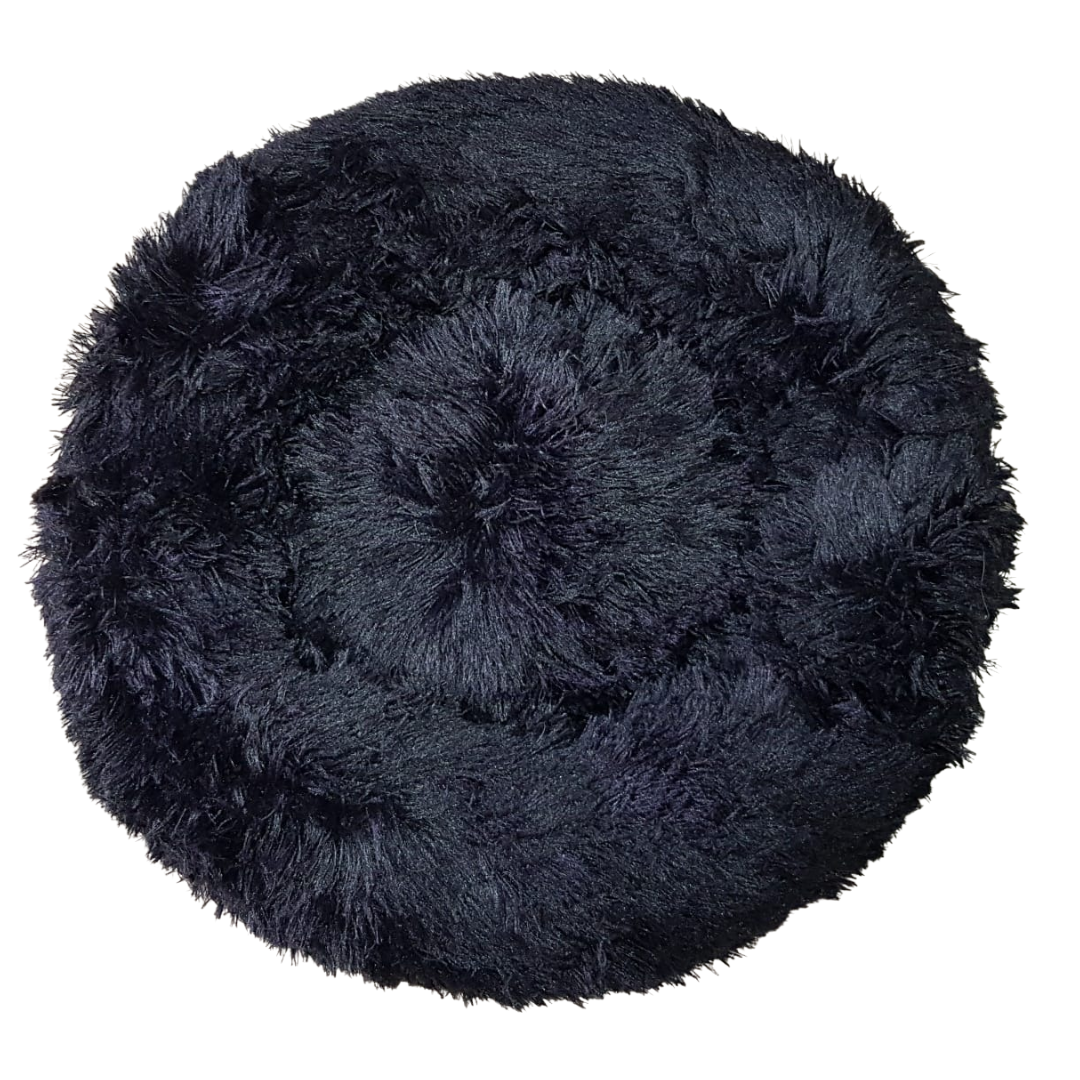 Cama Peluche Tipo Dona Anti Estrés Negra Talla S Cama Peluche Tipo Dona Anti Estrés Negra Talla S