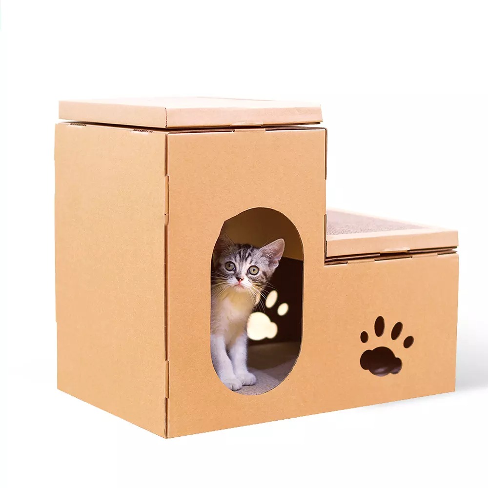 Escalera-Para-Gato-En-Papel-Corrugado