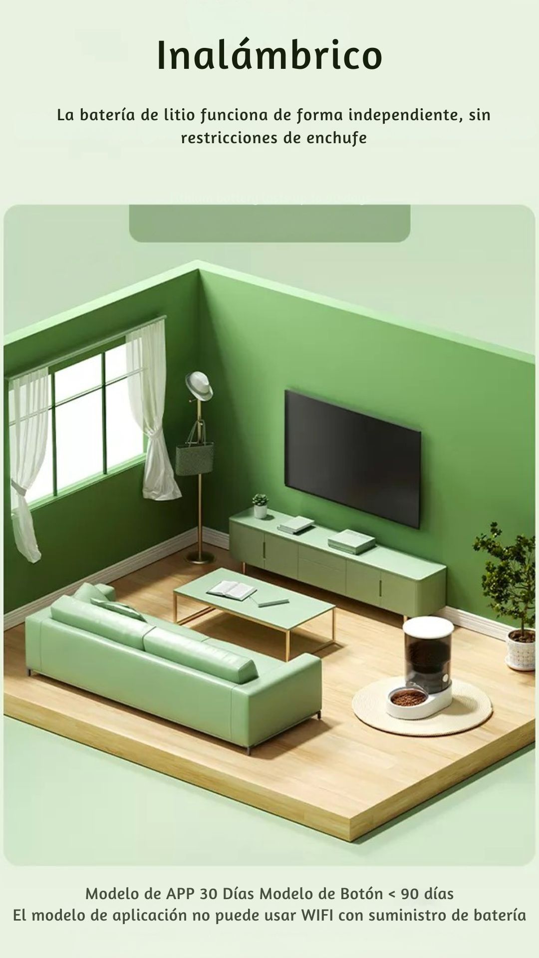 Imagen detallada de la app configurando el horario de alimentación