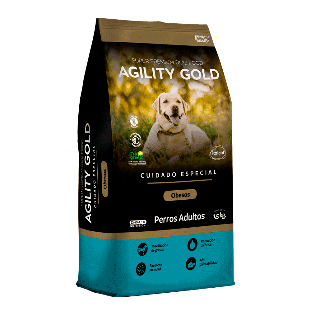 agilituy gold para perros obesos. - Para perros obesos, aporta los nutrientes necesarios para soporte y control de peso gozando de buena salud.